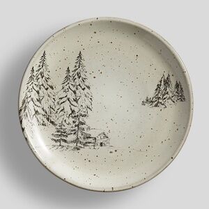 Pottery Barn Rustic Forest Stoneware Set Of 4 Salad Plates. BNIB